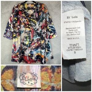 Et' Lois Abstract Art-to-Wear Multi-Color Pullover Tunic